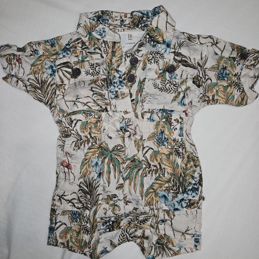 Tropical Print Baby Romper